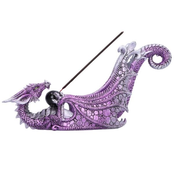 Draconic Essence Purple Dragon Incense Holder 26cm