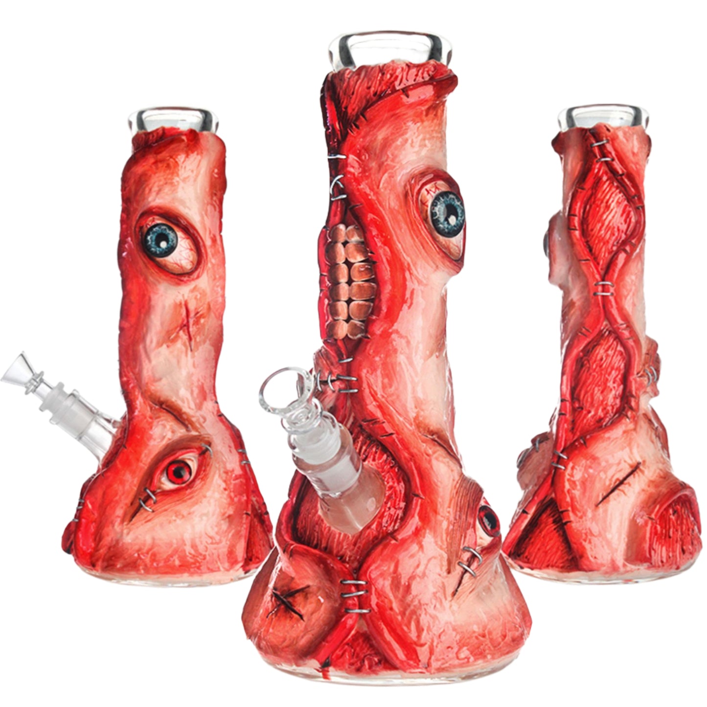 32cm Thick Glass GITD 3D Monster Waterpipe