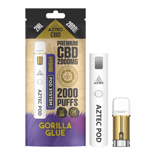 Aztec CBD 2000mg Broad Spectrum Starter Pro Pod Vape Kit 2000 Puffs - Gorilla Glue