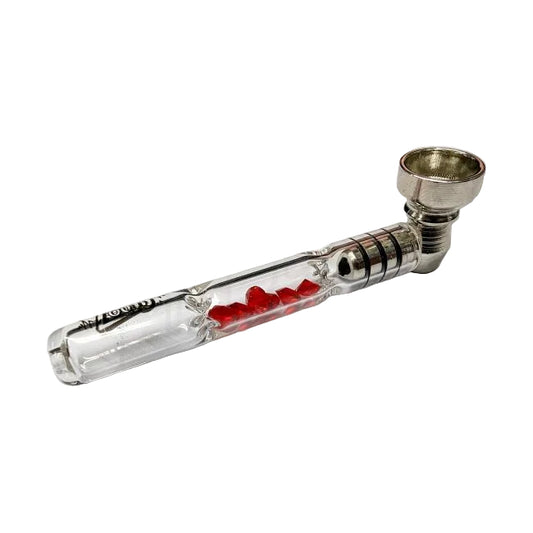 LOUD 9cm Metal & Glass Gem Filled Cooling Pipe