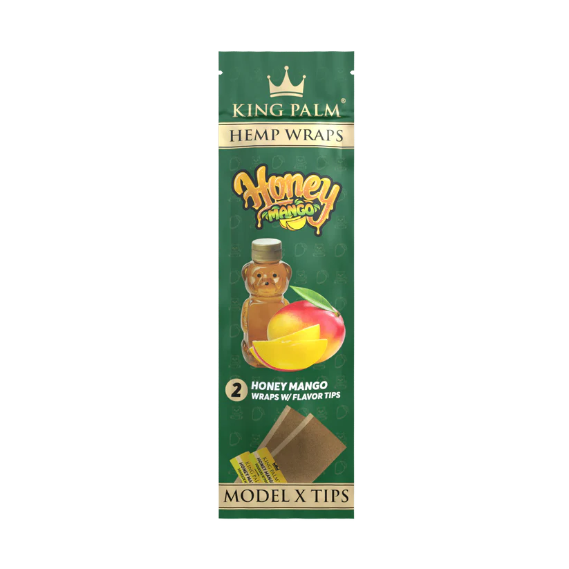 King Palm - Hemp Wraps - Honey Mango + Flavoured Tips x 2 - 10 Pack