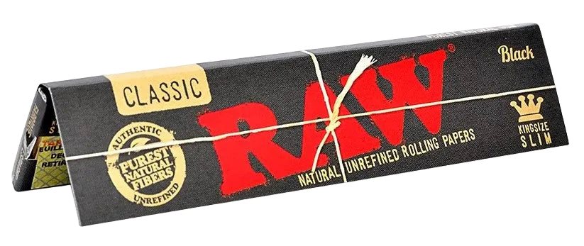 RAW BLACK CLASSIC King Size Slim Rolling Papers Single Pack