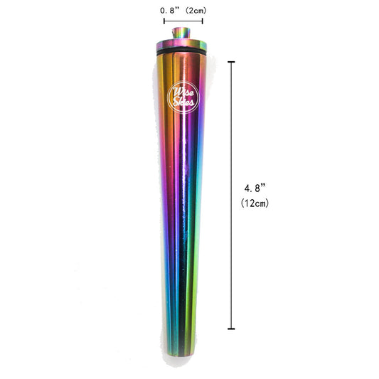 Wise Skies Metal Cone Holder Joint Tube - Rainbow