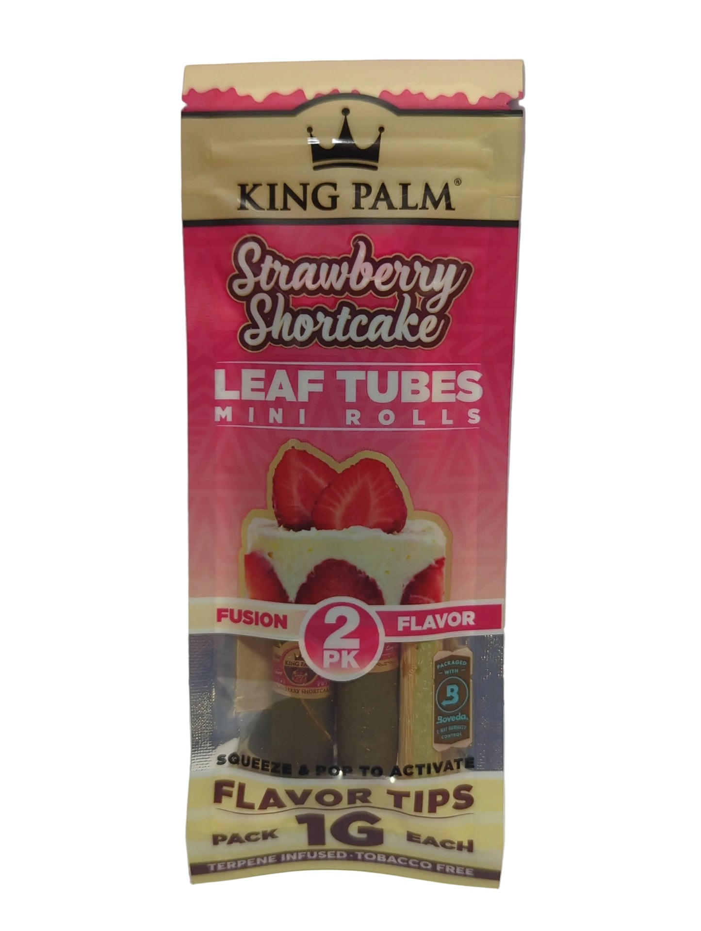 King Palm - Mini Rolls - 2 pack- 1g - Wrap - Strawberry Shortcake LIMITED EDITION - Single Pack