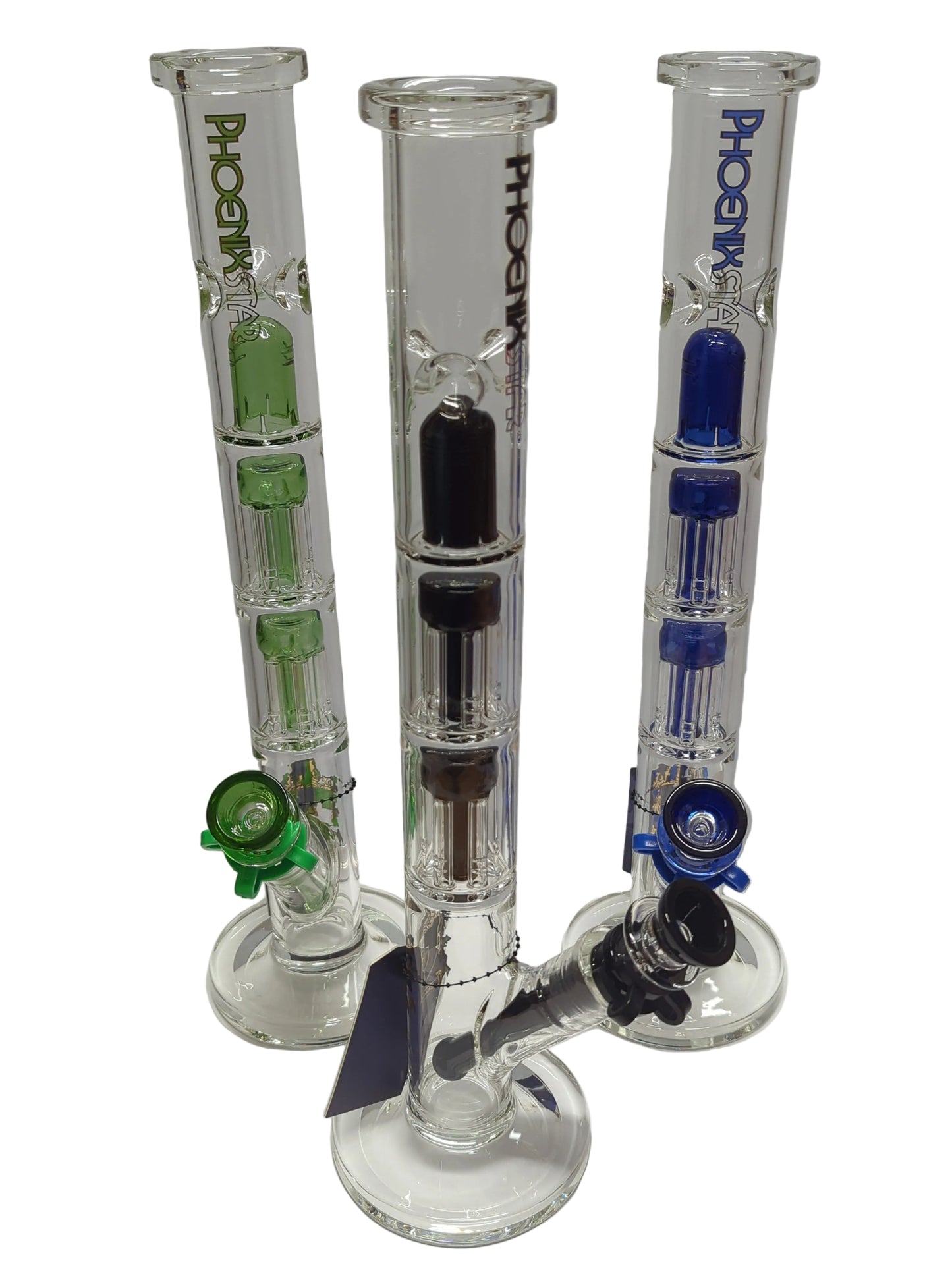 Phoenix Star 14 inch Straight Tube Bong with Double Tree Perc