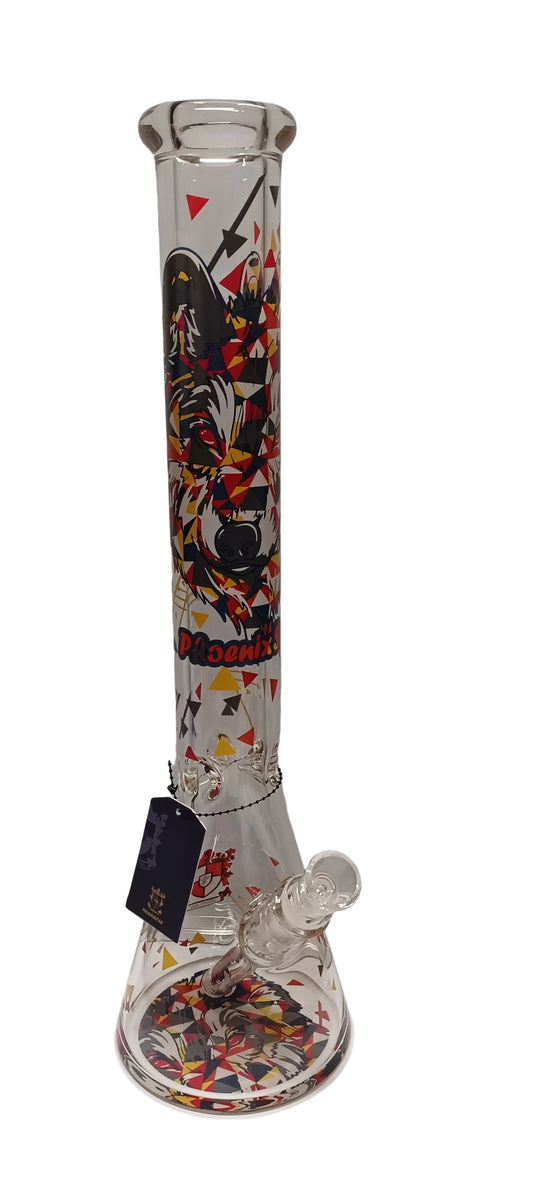 Phoenix Star 18 Inch Wolf Decals Cartoon Design Beaker Bong with Ice Catcher