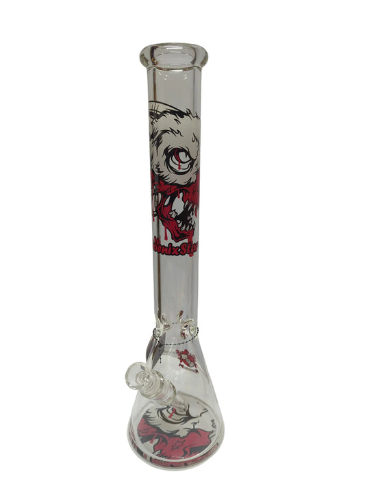 Phoenix Star 18 inch Blood Skull Decals Cartoon Design Beaker Bong with Ice Catcher