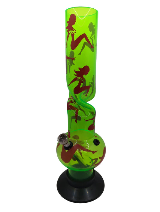 30cm Leaf Design Ice Twist Waterpipe Bong