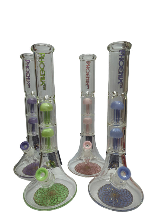 Phoenix Star 16 inch Double Tree Perc Bong