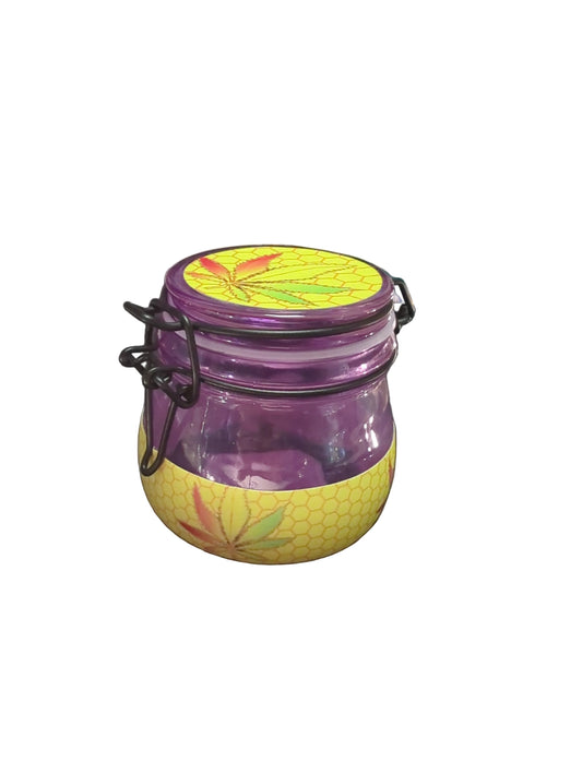 Glow In The Dark Air Tight Glass Jars (70 x 70mm) - Assorted Colours