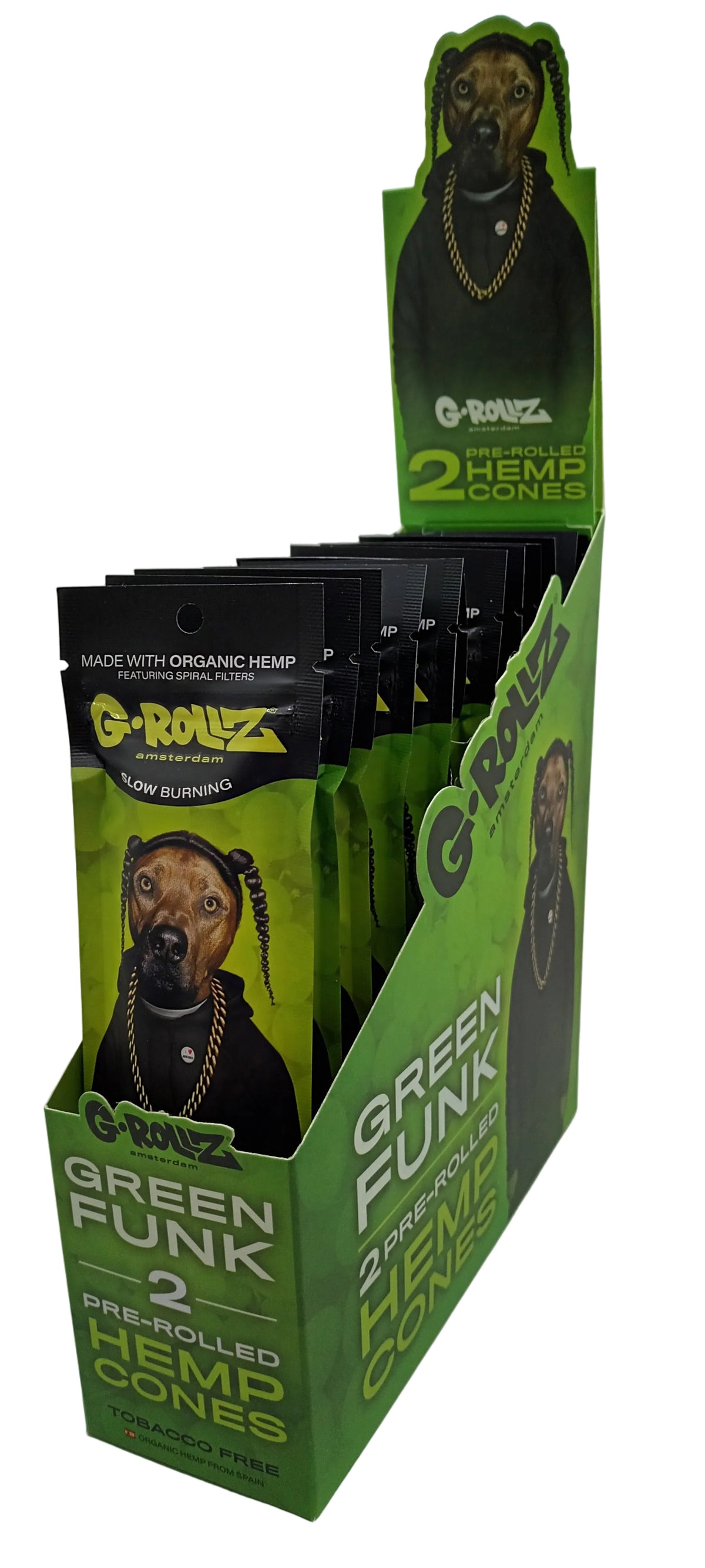 G-Rollz 2x Green Funk Rap Pre-Rolled Hemp Cones