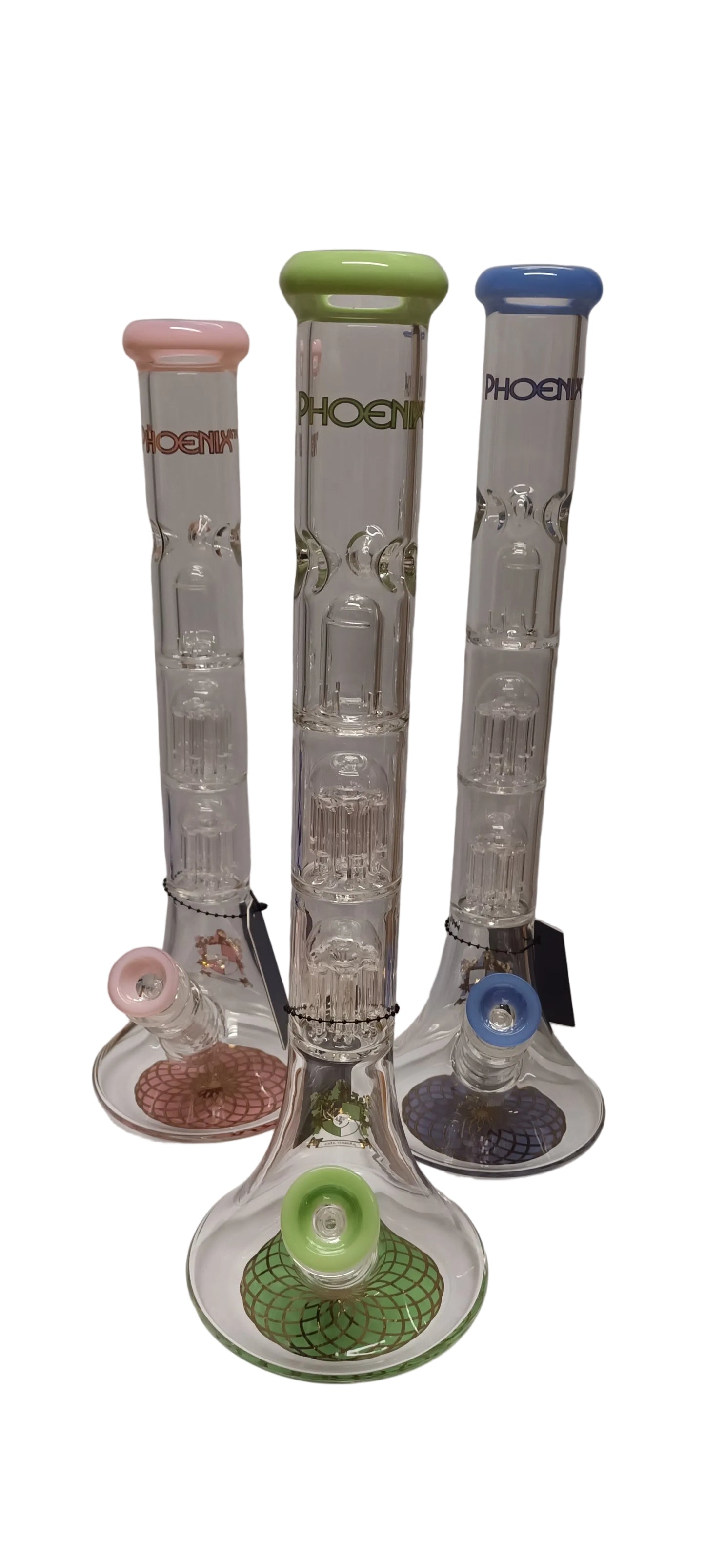 Phoenix Star 14 inch Double 6 Tree Arm Perc Bong