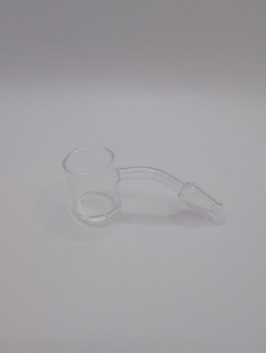 Head Happy Quartz Banger Bottom Logo - 30mm OD  Beveled Edge Clear - 2mm Wall 4mm Bottom 14mm Male 45 Degree