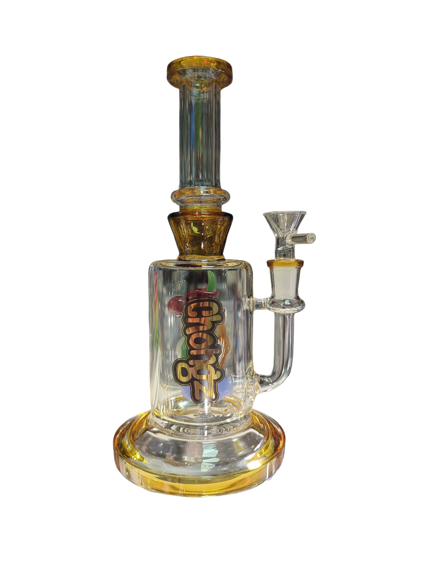 Chongz 23.5cm Duncan Thickett Yellow Accent Glass Waterpip