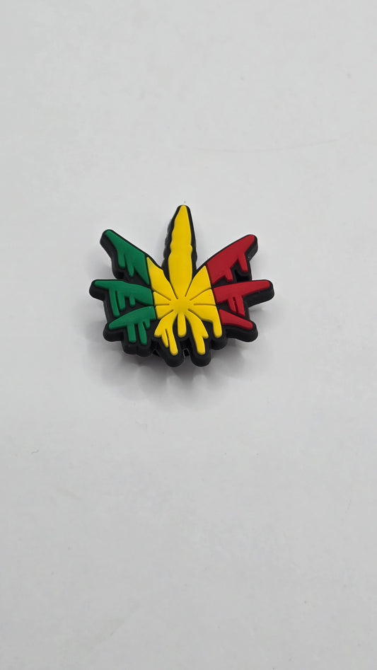 Crocs Charms - Weed Leaf Rasta Dripping