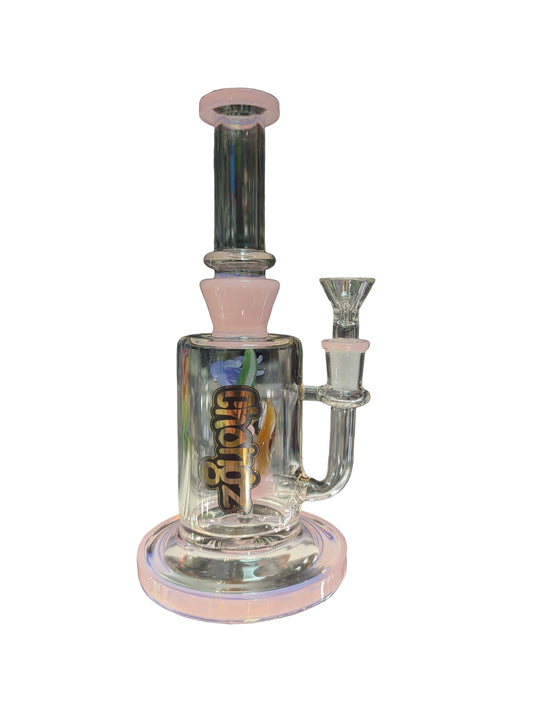 Chongz 23.5cm Duncan Thickett Pink Accent Glass Waterpipe