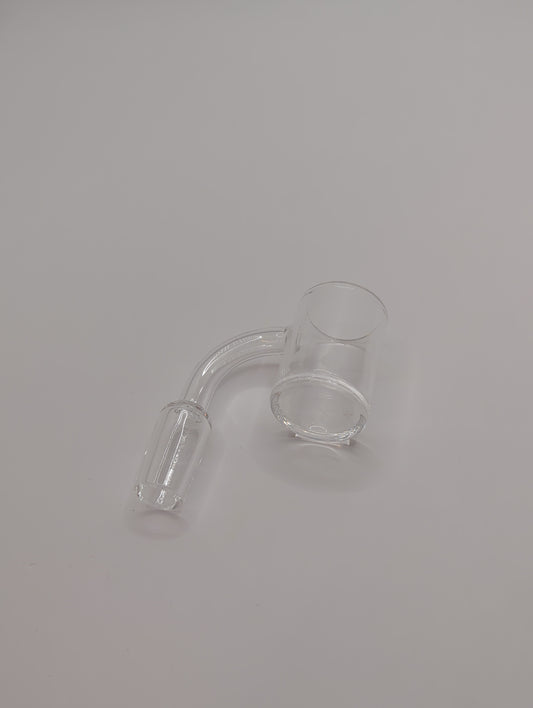 Head Happy Quartz Banger Bottom Logo - Beveled Edge Clear - 2mm Wall 4mm Bottom 14mm Male 90 Degree -