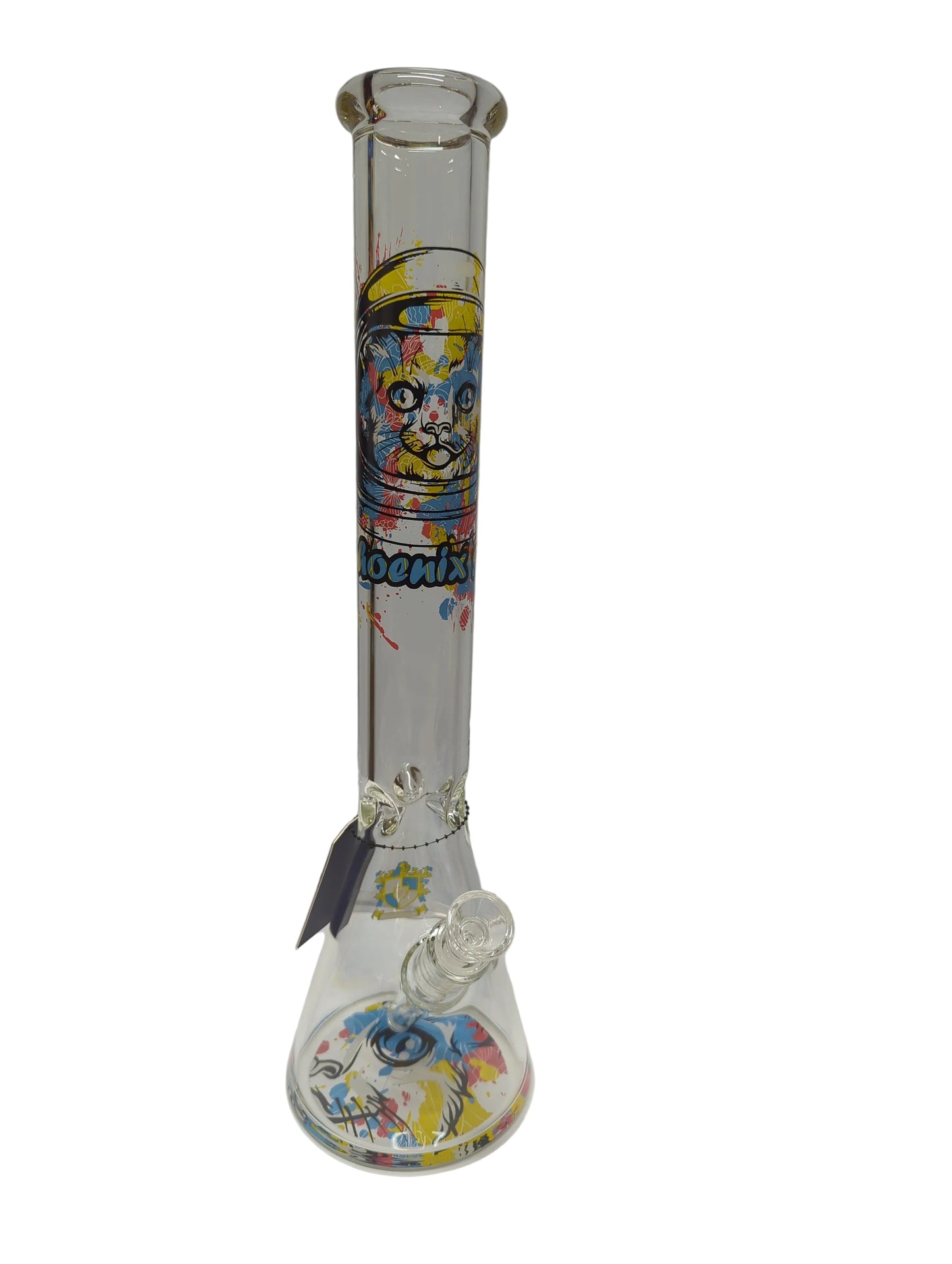 Phoenix Star 18 inch Space Cat Decal Beaker Bong with Ice Catcher