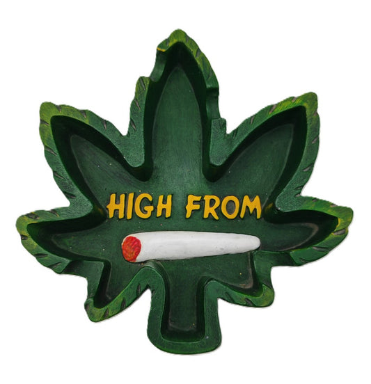 Wise Skies "High From" Leaf Ashtray - Green