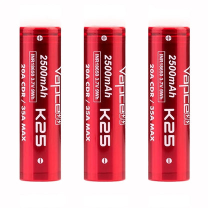 Vapcell K25 18650 Battery in Case